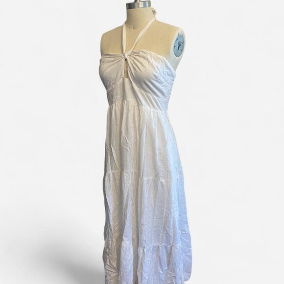 PRELOVED A&F || WHITE HALTER MAXI DRESS - Picture 2 of 6